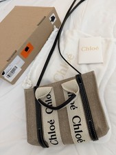 CHLOE Woody Mini Shoulder Handbag Beige Canvas #03227566 picture