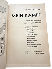 Mein Kampf 1939 1st US Ed / 1st Printing Complete Book Club Edition 1003 Pages picture