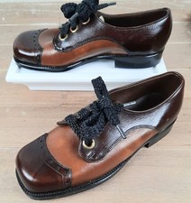 Boys Vtg 60s Oxford Shoes Two Toned Brown  Bob Smart Jr sz 1 NOS  picture