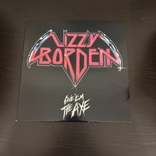 Lizzy Borden Give Em The Axe Black Vinyl LP Record W/ Insert MBR-1020 Tested Exc picture