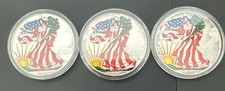 Three 2000 american silver eagles 🦅 Lady Liberty Painted Design - BU picture
