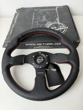 NRG Innovations Reinforced Steering Wheel 320mm Black w/ Red Stitch picture