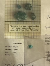 Authentic 1622 Atocha Emerald 1.67CT Mel Fisher COA Treasure Salvors Rare picture
