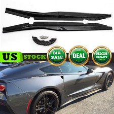 Fits 2014-2019 Corvette C7 Carbon Fiber Z06 Style Side Skirt Extensions Splitter picture