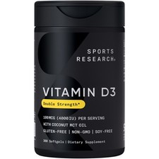 SR Double Strength D Vitamin D3 4000 IU Gluten & Soy Free 100mcg 360  Softgels picture