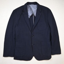 Celio Club 40R Blue Cotton Unstructured Mens Blazer Suit Jacket Sport Coat picture