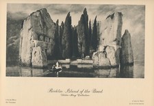 115+yr Old Original Antique Art Print ISLAND OF THE DEAD By Arnold Böcklin picture