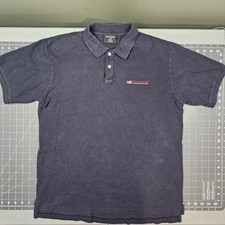 Vintage Polo Jeans Co Shirt Mens Medium Black 90s Pique Knit Preppy Tennis Golf picture