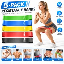 5-Pack Resistance Bands Exercise Loop Workout Fitness Gym Strength Training Yoga picture