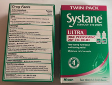 Lot of 4 Systane Ultra Lubricant Eye Drops Twin Packs (8 Bottles Total) Exp 2027 picture