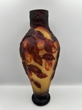 Antique Emile Galle Cameo Glass Vase Signed Art Nouveau France 1900's 15