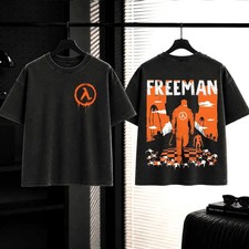 Half-Life Vintage Washed T-Shirt Freeman Crowbar Graphic Tee, Science picture