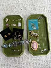 Vtg/Mod Jewelry Lot 15pc Rings Cameo Bracelet Necklaces Some 925 picture