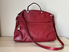 FURLA Red Classic Pebble leather Piper Satchel handbag picture
