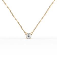 1.00 Ct Round Lab Grown Diamond Solitaire Prong Set Necklace 18k Yellow Gold picture