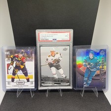 Ultimate NHL RC Lot, PSA 9 UD C Bedard, 2015 Leaf C Mcdavid, 2024 UD M Celebrini picture