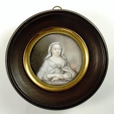 Antique French Miniature Portrait Portrait of a Lady as a Vestal Virgin picture