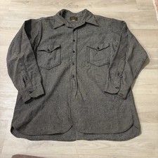Vintage Pendleton Field Shirt Men's' XL/XXL Gray Houndstooth 50s/60s Flannel * picture