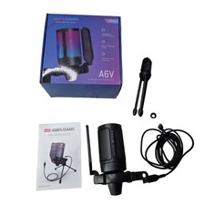 Fifine AmpliGame A6V USB Gaming Microphone RGB Condenser Mic Tripod Stand S2 picture