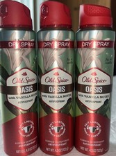 3 New Old Spice Antipespirant Deodorant Dry Spray Oasis~Vanilla Notes 4.3 oz ea picture
