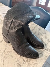 Handmade vintage lucchese mens teju lizard cowboy boots 9.5D picture
