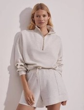 Varley Hawley Half Zip Sweat $148 MSRP (COLOR IVORY MARL) picture