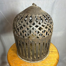 RARE BIRD CAGE IRON HAND CRAFTED IN INDIA~VINTAGE ORIGINAL- picture