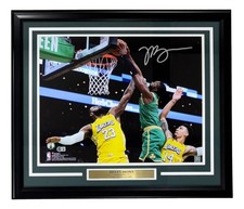 Jaylen Brown Signed Framed 16x20 Boston Celtics Dunk On Lebron James Photo BAS picture