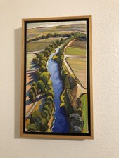 Deladier Almeida Oil Painting for Sale 18” x 10” with original invoice picture