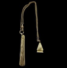 Vintage Hayward Signed 2 1/4” Pocket Knife 1/20 12K GF Watch Chain FOB 13” picture
