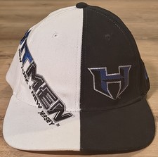 Vintage 2001 NY NJ Hitmen XFL Snapback Hat Split Black White NOS Cap picture