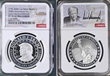 1776-2026 PRESIDENT TRUMP “Lady Liberty” 1 Oz SILVER MEDAL  NGC PF70 - 1 of 2000 picture