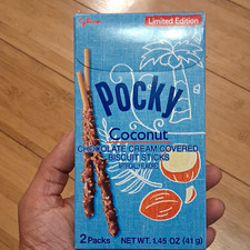 Pocky Coconut Chocolate Cream Covered Biscuit Sticks 2-Pack 41g Japan picture