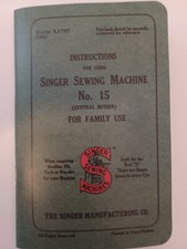 Singer 15 User Manual Reproduction (Rare No. 15 Version) Reproduction picture