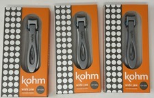 3 Pk Kohm CP-120L Wide Jaw Nail Clippers Thick Nails Curved Blade Heavy Duty G picture