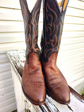 VTG Nocona 10 D Sueded Toro Leather Western Cowboy Boots Style 6636 picture