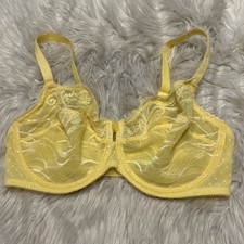 Wacoal 38DD Bra Yellow Reveal Underwire Sheer 855115 Underwire Back Closure picture