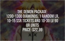 SEVEN DEADLY SINS GRAND CROSS, 90 UR Units, 1300 Diamonds Read Description picture