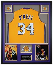 Shaquille O'Neal Autographed and  Framed Yellow Lakers Jersey Auto Beckett COA picture