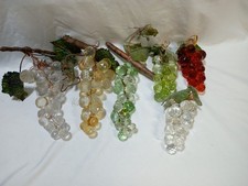 Vintage Lucite Faceted Grape Clusters, Lot of 6 MCM Acrylic Grapes picture