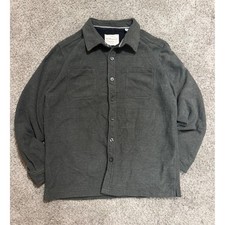 Weatherproof Vintage Mens Large Charcoal Gray Knit Fleece Lined Button Down picture