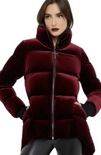 KILLSTAR Deadliest Nightvelvet Red Velvet Puffer Jacket Size 2XL Goth RRP £175 picture