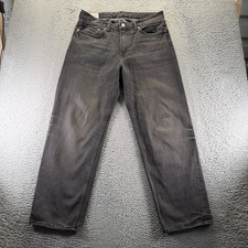 H&M Jeans Mens 36x30 Black Cotton Denim Straight Loose Baggy Outdoor Workwear picture