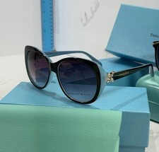 Tiffany & Co - Black and Blue gradient Sunglasses W/Flower TF4048 rare color ￼ picture
