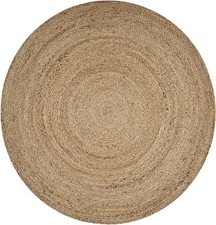 Round Rug Jute Reversible 100% Natural Braided Home Decor Rustic Look Rug picture