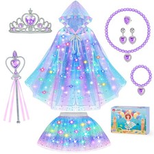 Princess Dress Up for Girls, Unicorn Light up Princess Cape Princess Dress picture