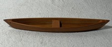 TW Ellerson Wooden Canoe Model Signed Handcrafted Rustic Cabin Nautical Decor picture
