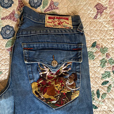 Vintage True Religion World Tour Women's Blue Skinny Jeans Embroidered  picture