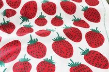 Marimekko cotton fabric red/white/green Pieni Mansikka 145x100cm by Maija Isola picture