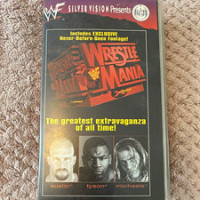 WWF WrestleMania XIV 1998 PAL VHS Tape Silver Vision Stone Cold Mike Tyson picture